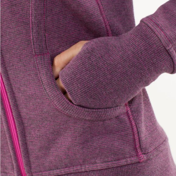 Lululemon Scuba Hoodie *Stripe Heathered Blurred Grey Paris Pink Microstripe - Picture 12 of 13